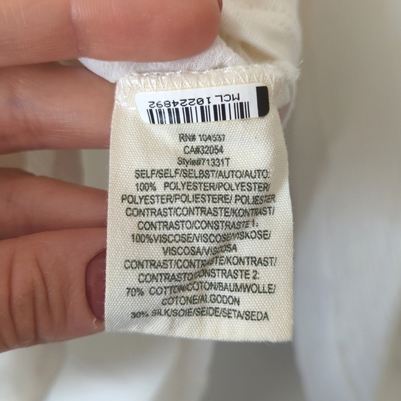 Tiny Anthropologie Jasmine Vine Embroidered Split Scoop Neck Peasant Top Ivory M - Picture 6 of 13